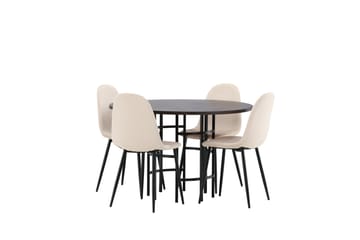 Copenhagen Matgrupp 115 cm Rund med 4 Polar stolar - Beige - Products - Möbler - Bord & matgrupp - Matgrupp