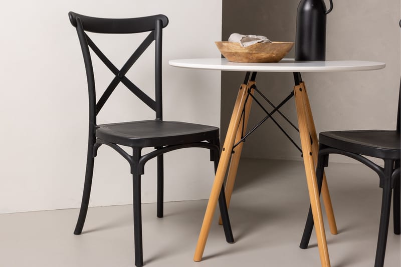 Danburi Matgrupp 60 cm Rund med 2 Crosett stolar - Svart - Products - Möbler - Bord & matgrupp - Matgrupp