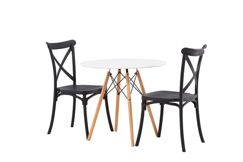 Danburi Matgrupp 60 cm Rund med 2 Crosett stolar - Svart - Products - Möbler - Bord & matgrupp - Matgrupp