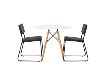 Danburi Matgrupp 60 cm Rund med 2 Kenth Stolar - Svart - Products - Möbler - Bord & matgrupp - Matgrupp