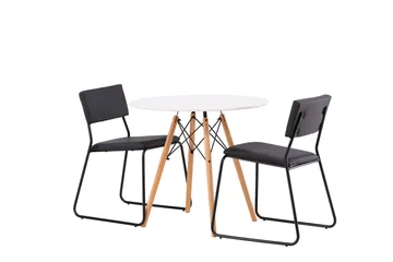 Danburi Matgrupp 60 cm Rund med 2 Kenth Stolar - Svart - Products - Möbler - Bord & matgrupp - Matgrupp