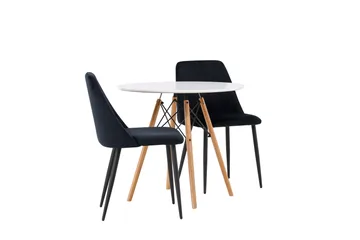 Danburi Matgrupp 60 cm Rund med 2 Night stolar - Svart - Products - Möbler - Bord & matgrupp - Matgrupp