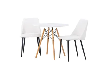 Danburi Matgrupp 60 cm Rund med 2 Night stolar - Vit - Products - Möbler - Bord & matgrupp - Matgrupp