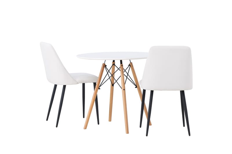 Danburi Matgrupp 60 cm Rund med 2 Night stolar - Vit - Products - Möbler - Bord & matgrupp - Matgrupp