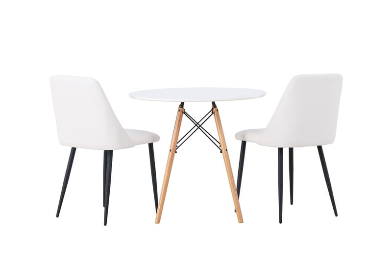 Danburi Matgrupp 60 cm Rund med 2 Night stolar - Vit - Products - Möbler - Bord & matgrupp - Matgrupp
