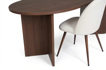 Dano Matbord 180 cm med 4 Nibe Plus Matstolar - Vit/Brun - Products - Möbler - Bord & matgrupp - Matgrupp