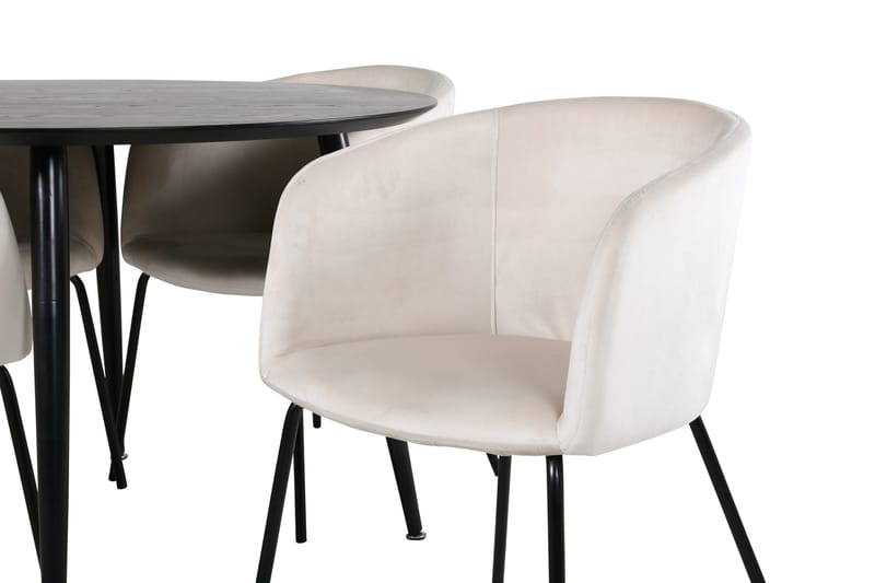 Dipp Matgrupp 115 cm Rund med 4 Berit stolar - Beige - Products - Möbler - Bord & matgrupp - Matgrupp