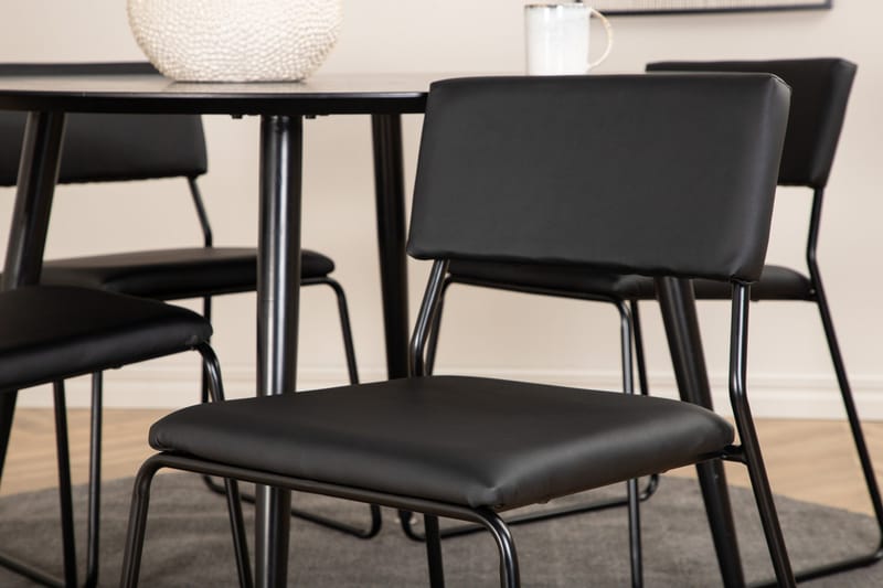 Dipp Matgrupp 115 cm Rund med 4 Kenth Stolar - Svart - Products - Möbler - Bord & matgrupp - Matgrupp