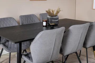 Dipp Matgrupp 180 cm Rektangulär med 6 Gemma stolar - Svart/Guld - Products - Möbler - Bord & matgrupp - Matgrupp