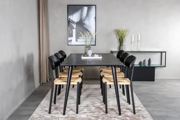 Dipp Matgrupp 180 cm Rektangulär med 6 Polly stolar - Svart - Products - Möbler - Bord & matgrupp - Matgrupp