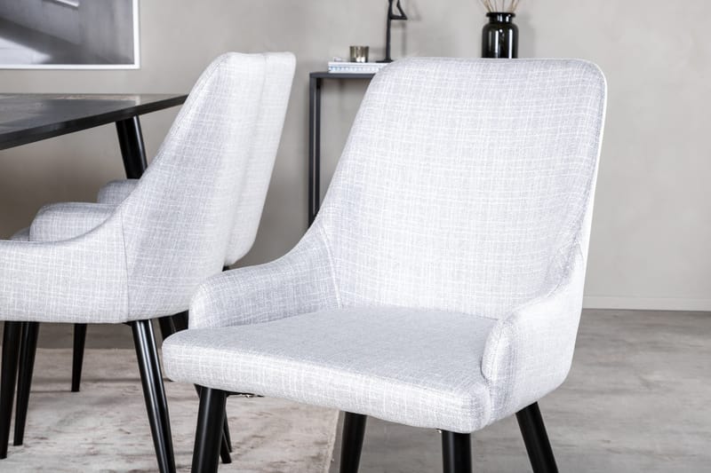 Dipp Matgrupp 180 cm Rektangulär med 6 Plaza stolar - Svart - Products - Möbler - Bord & matgrupp - Matgrupp