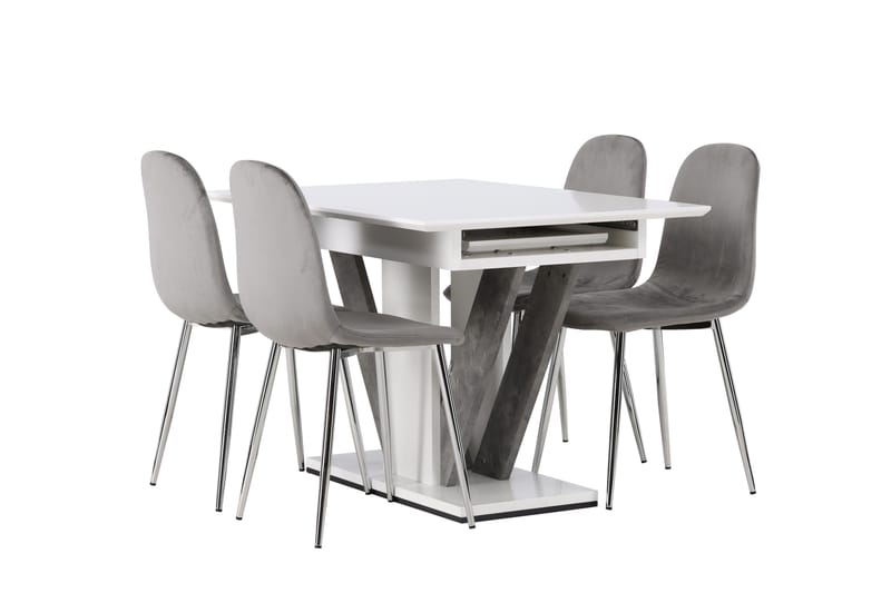 Disa Matgrupp 120 cm Rektangulär med 4 Eva stolar - Ljusgrå - Products - Möbler - Bord & matgrupp - Matgrupp