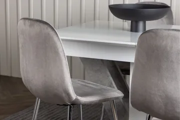 Disa Matgrupp 120 cm Rektangulär med 4 Eva stolar - Ljusgrå - Products - Möbler - Bord & matgrupp - Matgrupp