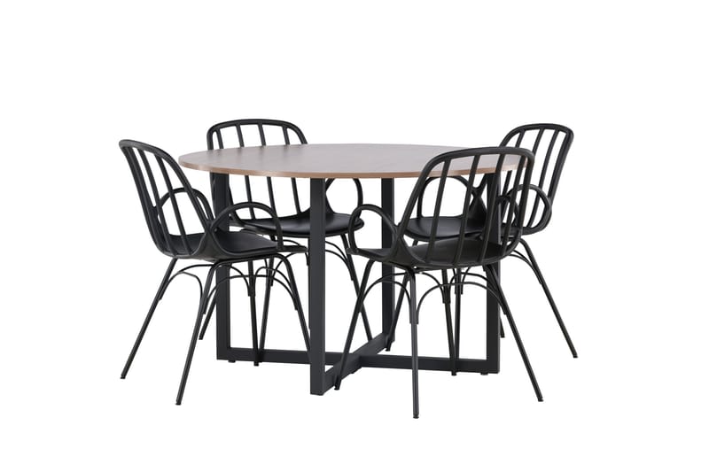 Durango Matgrupp 120 cm Rund med 4 Dyrön Stolar - Valnöt - Products - Möbler - Bord & matgrupp - Matgrupp
