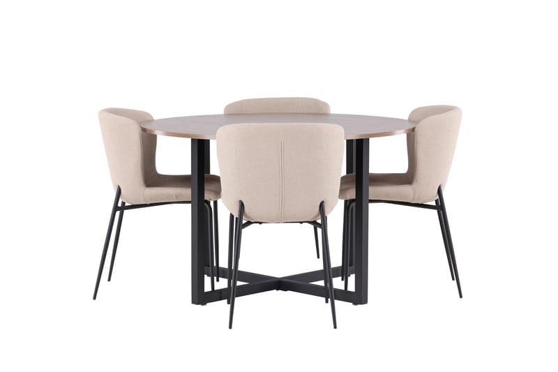 Durango Matgrupp 120 cm Rund med 4 Modesto Stolar - Valnöt - Products - Möbler - Bord & matgrupp - Matgrupp