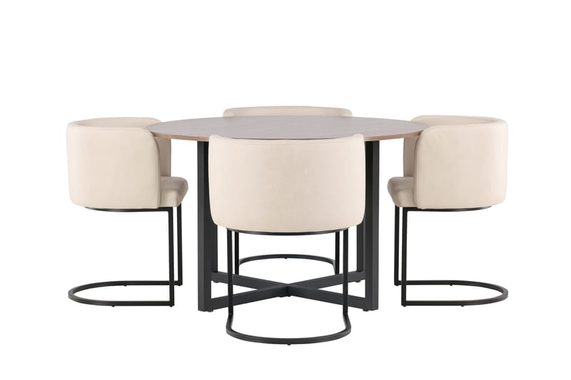 Durango Matgrupp 120 cm Rund med 4 Simrishamn Stolar - Valnöt - Products - Möbler - Bord & matgrupp - Matgrupp