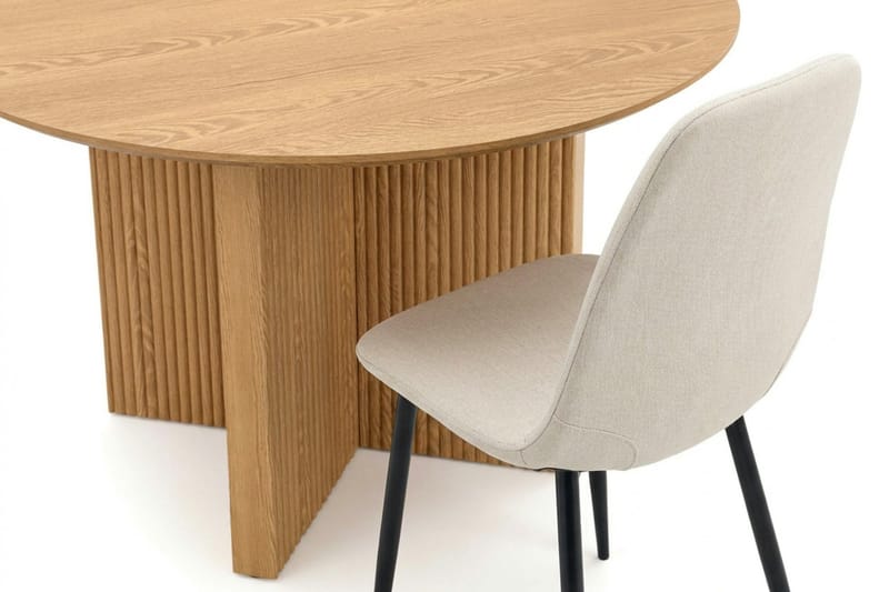 Edda Matgrupp runt 110 cm Ek med 4 Nibe Matstolar - Ek - Products - Möbler - Bord & matgrupp - Matgrupp