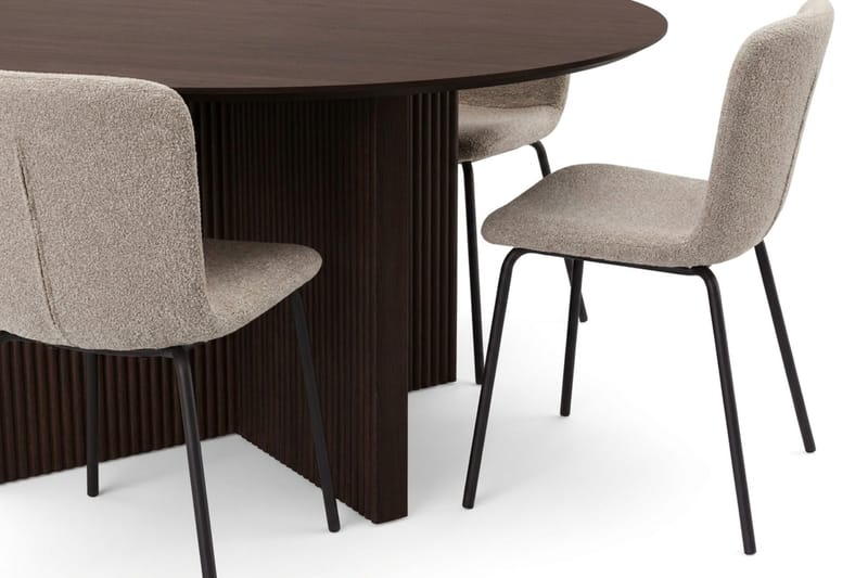 Edda Matgrupp runt 150 cm Rökt Ek med 6 Katy Matstolar - Rökt ek - Products - Möbler - Bord & matgrupp - Matgrupp
