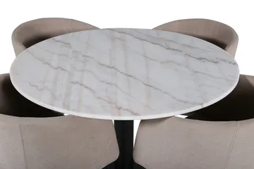 Estelle Matgrupp 106 cm Rund med 4 Berit stolar - Beige - Products - Möbler - Bord & matgrupp - Matgrupp