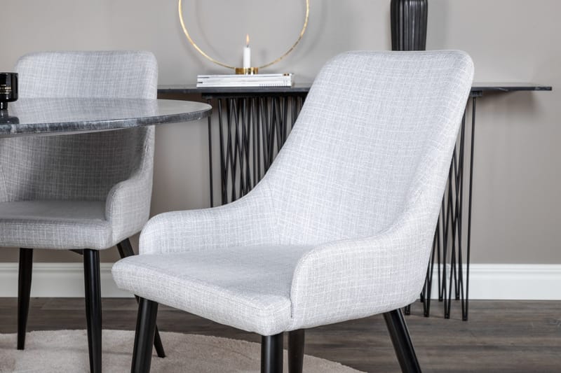 Estelle Matgrupp 106 cm Rund med 4 Plaza stolar - Svart/Guld - Products - Möbler - Bord & matgrupp - Matgrupp