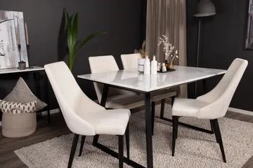 Estelle Matgrupp 140 cm Rektangulär med 4 Leone stolar - Svart - Products - Möbler - Bord & matgrupp - Matgrupp
