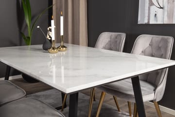 Estelle Matgrupp 140 cm Rektangulär med 4 Velvet stolar - Svart/Guld - Products - Möbler - Bord & matgrupp - Matgrupp