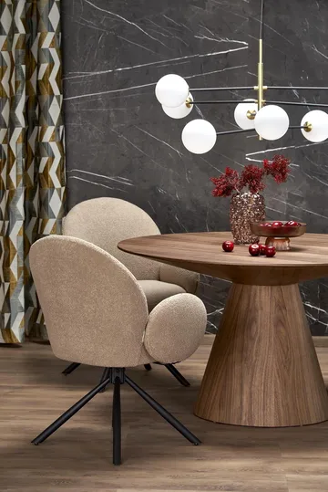 Float runt matbord i valnöt Ø137 cm - Valnöt - Products - Möbler - Bord & matgrupp - Matbord & köksbord