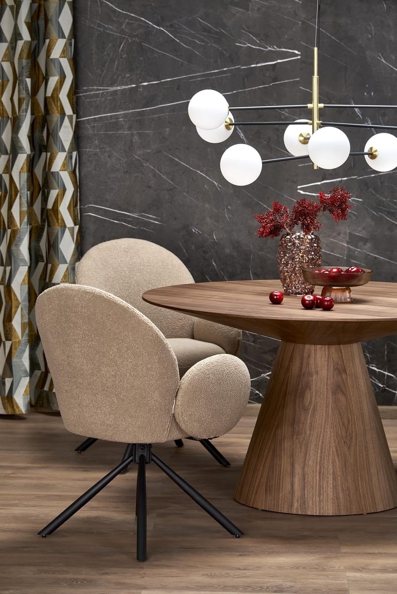 Float runt matbord i valnöt Ø137 cm - Valnöt - Products - Möbler - Bord & matgrupp - Matbord & köksbord