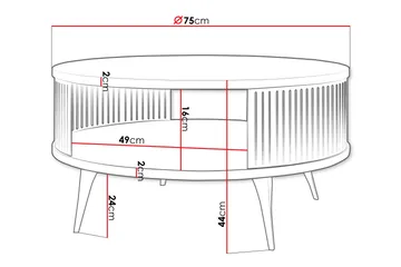 Galia Soffbord 75 cm - Svart/Vit - Products - Möbler - Bord & matgrupp - Soffbord