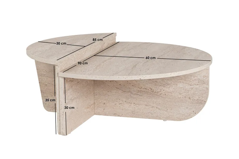 Georgette Soffbord 90 cm - Travertine - Products - Möbler - Bord & matgrupp - Soffbord