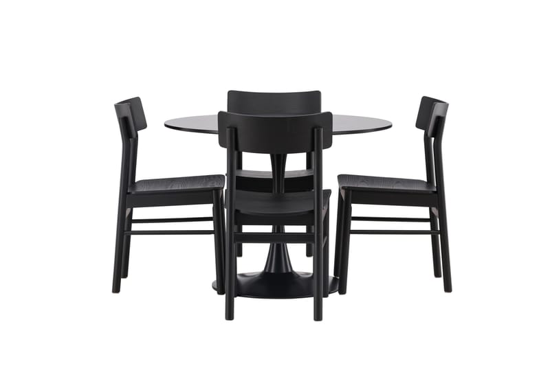 Glade Matgrupp + 4 stolar Rektangulär - Svart - Products - Möbler - Bord & matgrupp - Matgrupp
