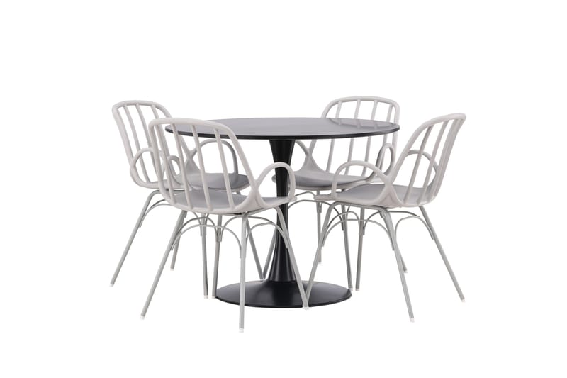Glade Matgrupp 100 cm Rund med 4 Dyrön stolar - Svart - Products - Möbler - Bord & matgrupp - Matgrupp