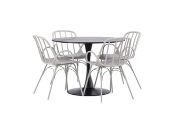 Glade Matgrupp 100 cm Rund med 4 Dyrön stolar - Svart - Products - Möbler - Bord & matgrupp - Matgrupp