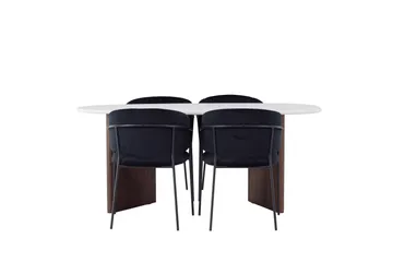 Grönvik Matgrupp 180 cm Oval med 4 Selma Stolar - Mocca - Products - Möbler - Bord & matgrupp - Matgrupp