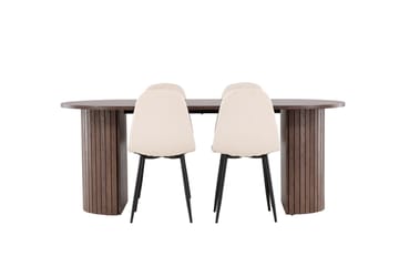 Härön Matgrupp 200 cm Oval med 4 Polar stolar - Mocca/Beige - Products - Möbler - Bord & matgrupp - Matgrupp