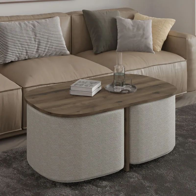 Hu Soffbordsset 90x42,9x45 cm, Antik valnöt