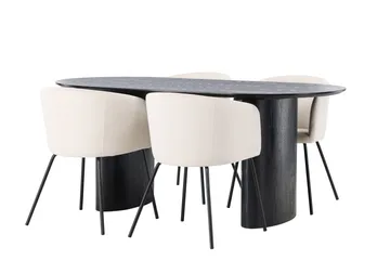 Isolde Matgrupp 180 cm Oval med 4 Berit stolar - Beige - Products - Möbler - Bord & matgrupp - Matgrupp