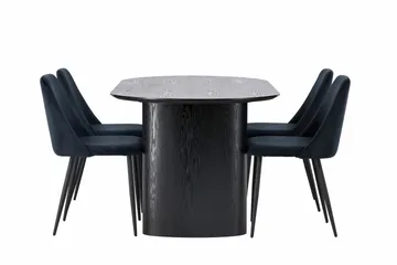 Isolde Matgrupp 180 cm Oval med 4 Night stolar - Svart - Products - Möbler - Bord & matgrupp - Matgrupp