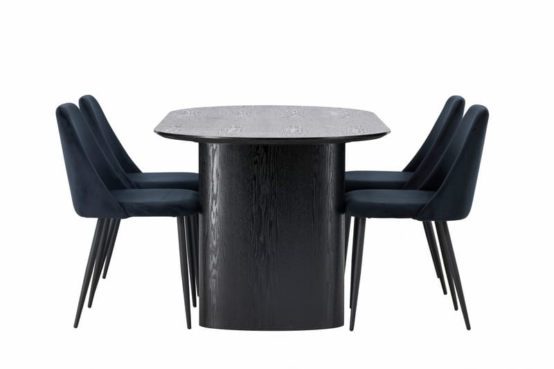 Isolde Matgrupp 180 cm Oval med 4 Night stolar - Svart - Products - Möbler - Bord & matgrupp - Matgrupp