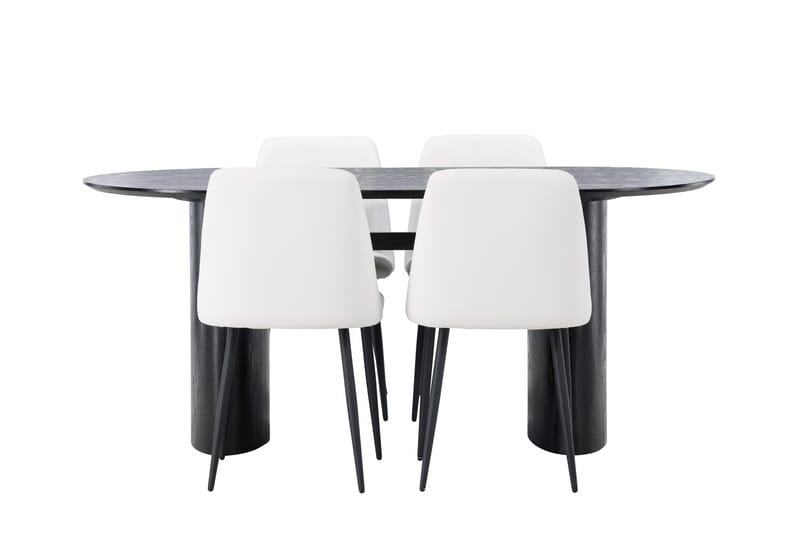 Isolde Matgrupp 180 cm Oval med 4 Night stolar - Svart - Products - Möbler - Bord & matgrupp - Matgrupp