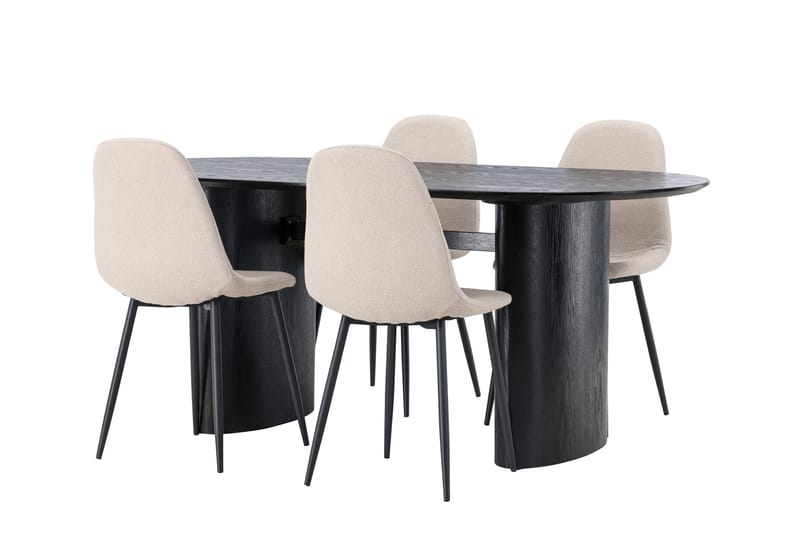 Isolde Matgrupp 180 cm Oval med 4 Polar stolar - Beige - Products - Möbler - Bord & matgrupp - Matgrupp