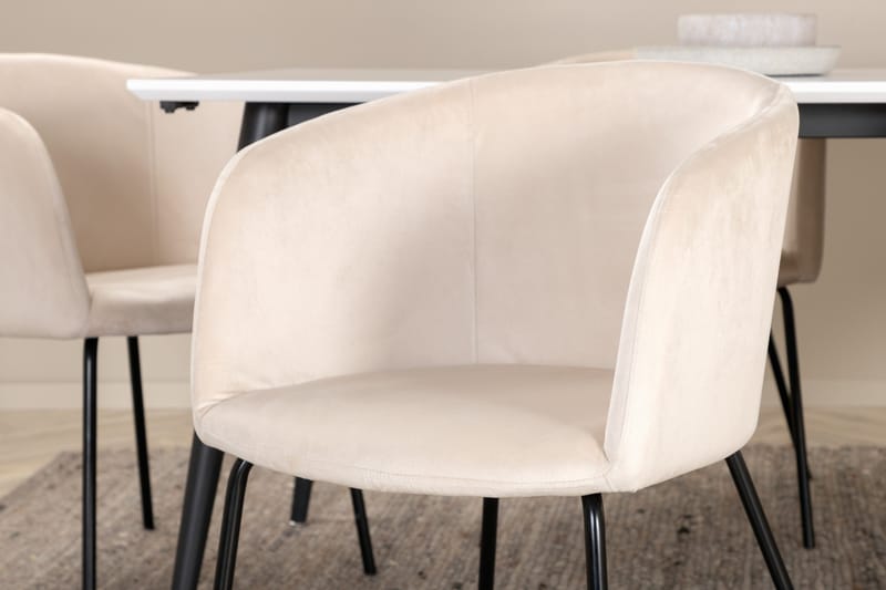 Jimmy Matgrupp 195 cm Rektangulär med 6 Berit stolar - Beige - Products - Möbler - Bord & matgrupp - Matgrupp