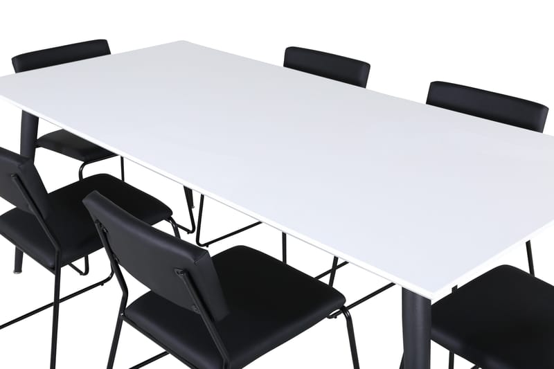 Jimmy Matgrupp 195 cm Rektangulär med 6 Kenth Stolar - Svart - Products - Möbler - Bord & matgrupp - Matgrupp