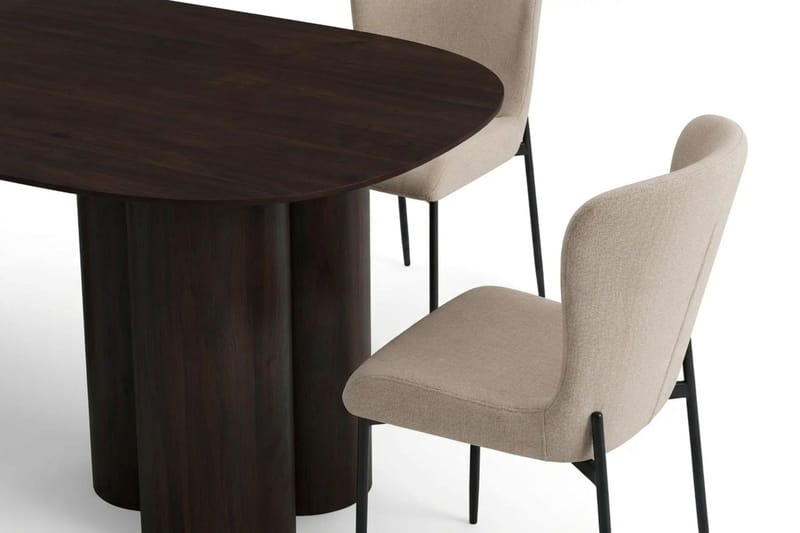 Juno Matgrupp rektangulärt 220 cm Rökt Ek med 6 Elsie Matstolar - Rökt ek/Beige - Products - Möbler - Bord & matgrupp - Matgrupp