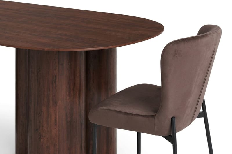 Juno Matgrupp rektangulärt 220 cm Valnöt med 6 Elsie Matstolar - Valnöt/Brun - Products - Möbler - Bord & matgrupp - Matgrupp