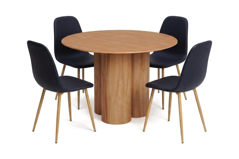 Juno Matgrupp runt 110 cm Ek med 4 Nibe Matstolar - Ek - Products - Möbler - Bord & matgrupp - Matgrupp