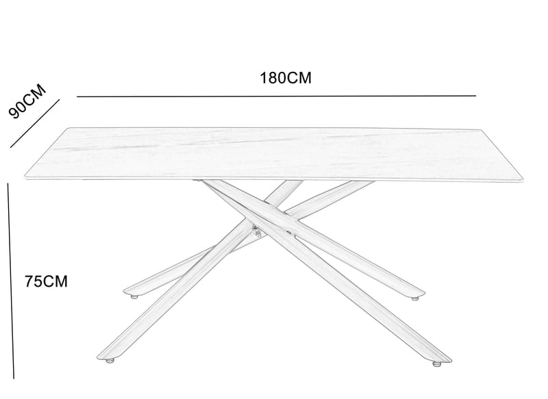 Jupiter matbord i sintrad sten - 180x90 cm - Grå betong - Grå betong - Products - Möbler - Bord & matgrupp - Matbord & köksbord