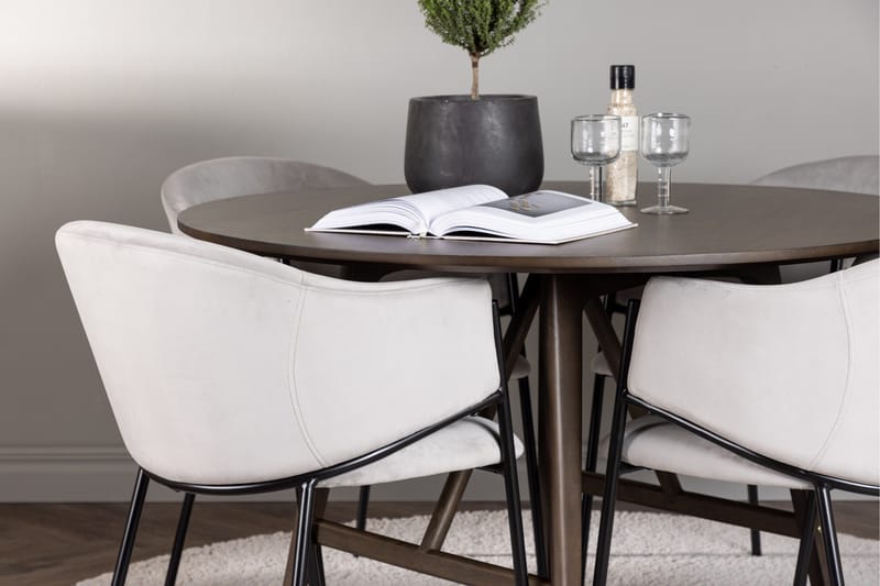 Kaseidon Matgrupp 100 cm Rund med 4 Evelina stolar - Svart - Products - Möbler - Bord & matgrupp - Matgrupp