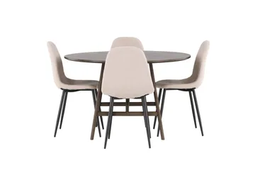 Kaseidon Matgrupp 100 cm Rund med 4 Polar stolar - Beige - Products - Möbler - Bord & matgrupp - Matgrupp