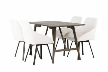 Kaseidon Matgrupp 120 cm Rektangulär med 4 Rosie stolar - Beige - Products - Möbler - Bord & matgrupp - Matgrupp